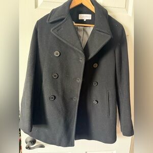 Calvin Klein Womens Black Pea coat Jacket Size 4 Wool Blend